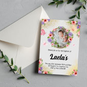 Flutende Glaube: Modernes Butterfly-Taufbecken-Fot Einladung