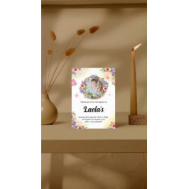 Flutende Glaube: Modernes Butterfly-Taufbecken-Fot Einladung