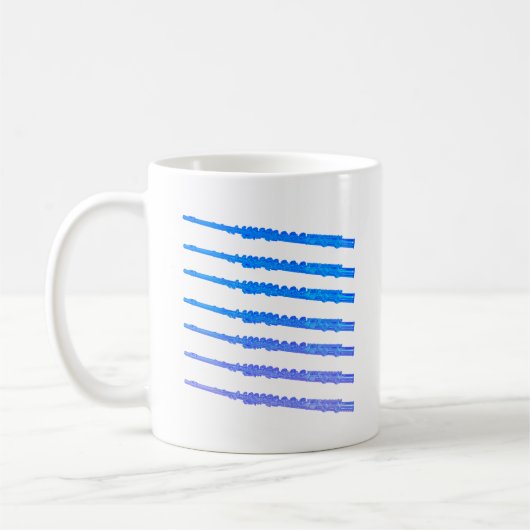 Flutes Blue Ombre Muster Kaffeetasse (Links)
