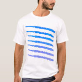 Flutes Blue Ombre Muster T-Shirt (Vorderseite)