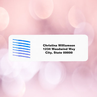 Flutes Blue Personalize-Rücksendeadresse