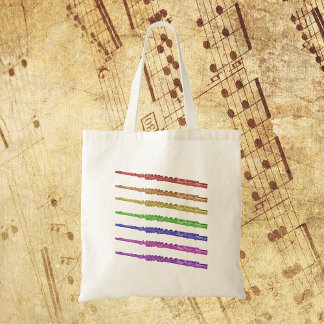 Flutes farbiger Regenbogen Tragetasche