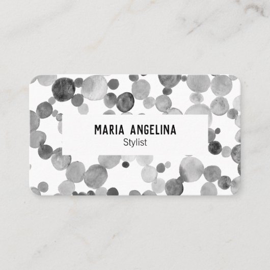 Flutfarbenblasen-Flecken und Minimalistische Punkt Visitenkarte (Vorderseite)