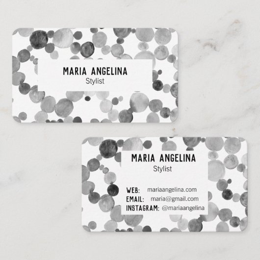 Flutfarbenblasen-Flecken und Minimalistische Punkt Visitenkarte (Vorne/Hinten)