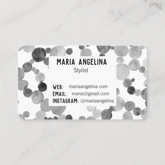 Flutfarbenblasen-Flecken und Minimalistische Punkt Visitenkarte (Rückseite)