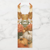 Flutflorale Hellbeige Erntedank Flasche Tag Flaschenanhänger (Rückseite)