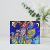 FLUTIST IM BLAUEN-Karneval-Maskat Einladungspostkarte (Stehend Vorderseite)