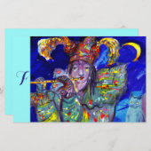 FLUTIST im BLAUEN/venezianischen Briefpapier (Vorne/Hinten)