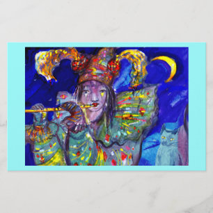 FLUTIST IN BLAU / Venezianische Karnevalsnacht Briefpapier