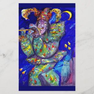 FLUTIST IN BLAU / Venezianische Karnevalsnacht Briefpapier