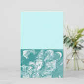 FLUTIST IN BLAU / Venezianische Karnevalsnacht Briefpapier (Stehend Vorderseite)