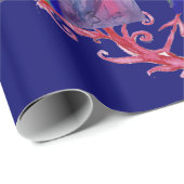 FLUTIST IN BLAU / Venezianische Karnevalsnacht Geschenkpapier (Rolleneckpunkt)