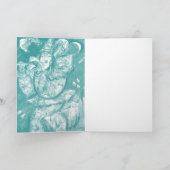 FLUTIST IN BLAU / Venezianische Karnevalsnacht Karte (Innenseite)