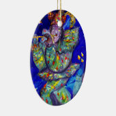 FLUTIST IN BLAU / Venezianische Karnevalsnacht Keramikornament (Rechts)