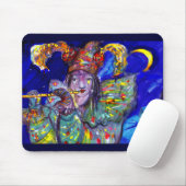 FLUTIST IN BLAU / Venezianische Karnevalsnacht Mousepad (Mit Mouse)