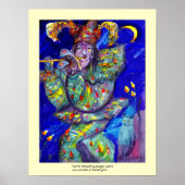 FLUTIST IN BLAU / Venezianische Karnevalsnacht Poster (Vorne)