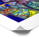 FLUTIST IN BLAU / Venezianische Karnevalsnacht Poster (Ecke)