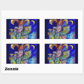 FLUTIST IN BLAU / Venezianische Karnevalsnacht Rechteckiger Aufkleber (Blatt)