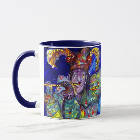 FLUTIST IN BLAU / Venezianische Karnevalsnacht Tasse (Links)