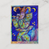 FLUTIST IN BLAU / Venezianische Karnevalsnacht Visitenkarte (Rückseite)