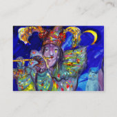 FLUTIST IN BLAU / Venezianische Karnevalsnacht Visitenkarte (Rückseite)