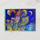 FLUTIST IN BLAU / Venezianische Karnevalsnacht Visitenkarte (Rückseite)