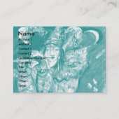 FLUTIST IN BLAU / Venezianische Karnevalsnacht Visitenkarte (Vorderseite)