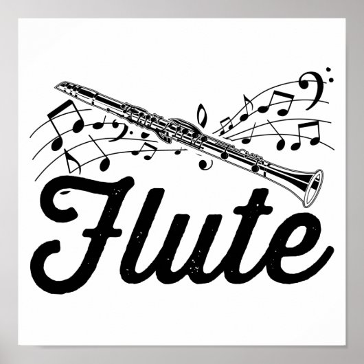 Flutist Musician | Flute Orchestra Geschenkidee Poster (Vorne)