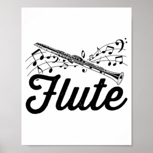 Flutist Musician   Flute Orchestra Geschenkidee Poster
