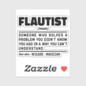 Flutist Noun Definition Beruflich Player Cool Aufkleber (Blatt)