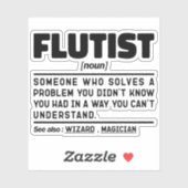 Flutist Noun Music Lover Funny Instrument Player Aufkleber (Blatt)