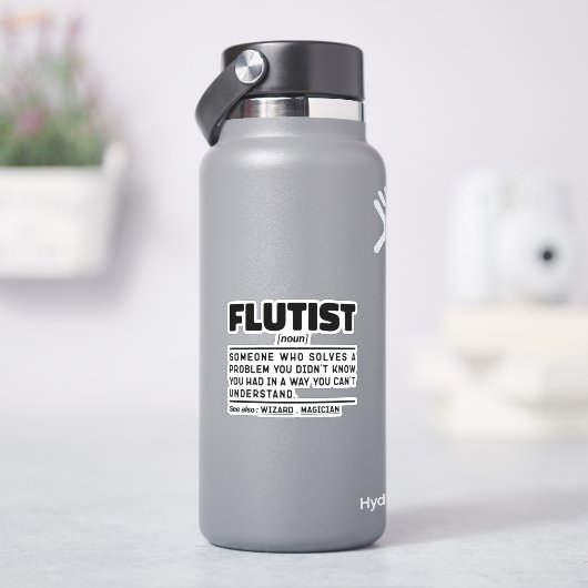 Flutist Noun Music Lover Funny Instrument Player Aufkleber (HydroFlask)