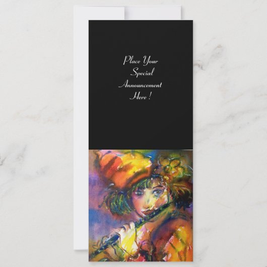 FLUTIST PORTRAIT Masquerade Party Program Einladung (Rückseite)