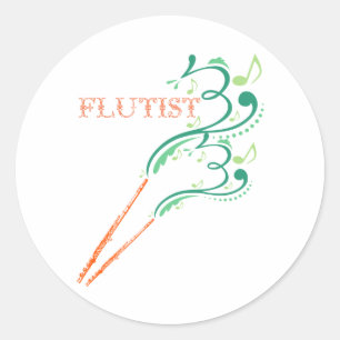 Flutist Runder Aufkleber