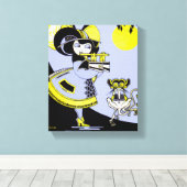 Flutist und Affe Leinwanddruck (Insitu (Holzboden))