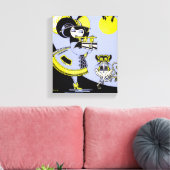 Flutist und Affe Leinwanddruck (Insitu (Wohnzimmer))