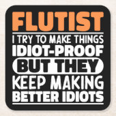 Flutist versuche ich Dinge zu machen Lustige Sprüc Rechteckiger Pappuntersetzer (Vorderseite)