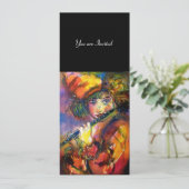 FLUTISTPORTRAIT / Venezianische Maskierung Einladung (Stehend Vorderseite)