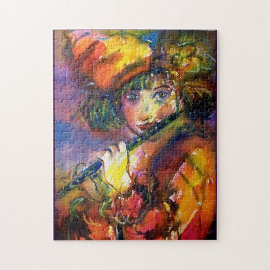 FLUTISTPORTRAIT / Venezianische Maskierung Puzzle (Vertikal)