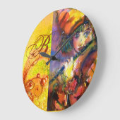 FLUTISTPORTRAT / Venezianische Maskenmonogramm Große Wanduhr (Winkel)