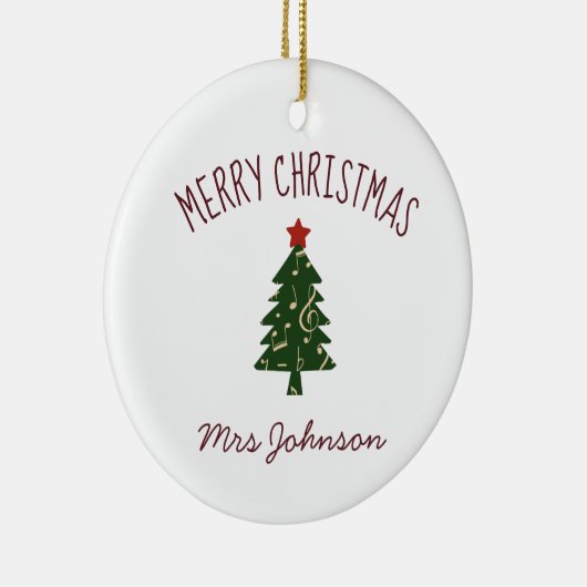 Flutlehrer Maßgeschneiderte Weihnachtsgeschenke Keramik Ornament (Rechts)