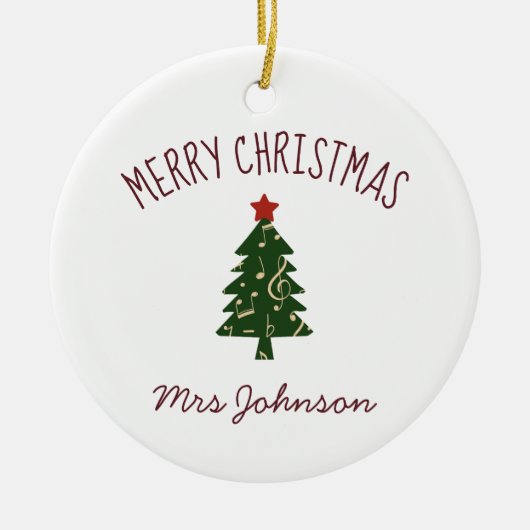 Flutlehrer Maßgeschneiderte Weihnachtsgeschenke Keramik Ornament (Vorne)