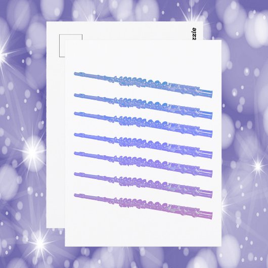 Flutmusikinstrument Pink Blue Lila Postkarte