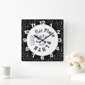 Flutspiraltext Quadratische Wanduhr (Zuhause)