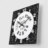 Flutspiraltext Quadratische Wanduhr (Winkel)