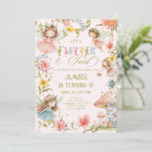 Flutter and Twirl Fairy Any Age Princess Birthday Einladung (Stehend Vorderseite)