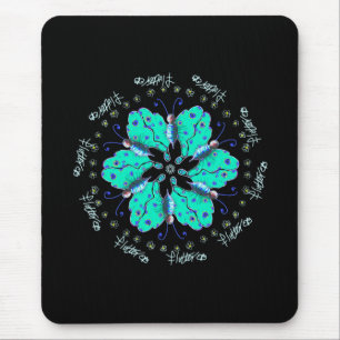 Flutter-Aqua-Schmetterling-Mandala Mousepad