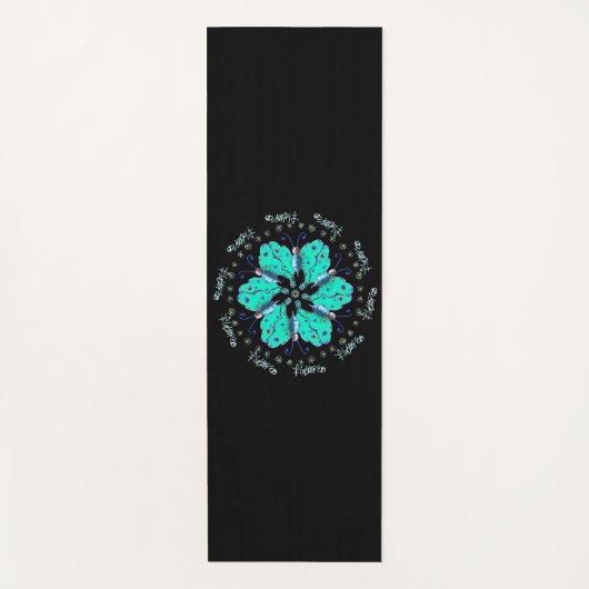 Flutter-Aqua-Schmetterling-Mandala Yogamatte (Vorderseite)