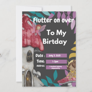 Flutter auf der Einladungskarte über den Geburtsta