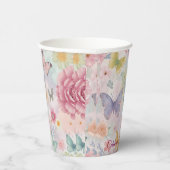 Flutter Bloom Pastel Butterfly Floral Theme Party Pappbecher (Rechts)